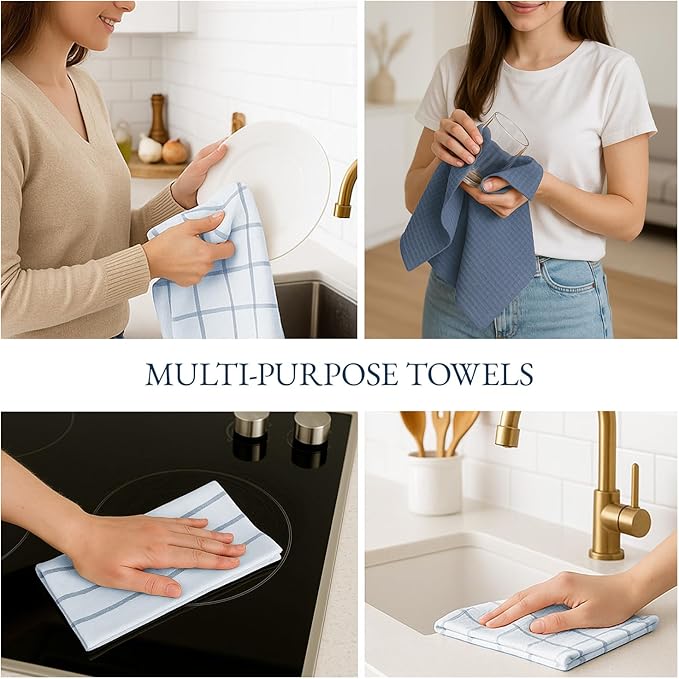 LANE LINEN Dish Towels Set of 12-18” x 28” Soft, Absorbent Cotton Kitchen Towels - Image 6
