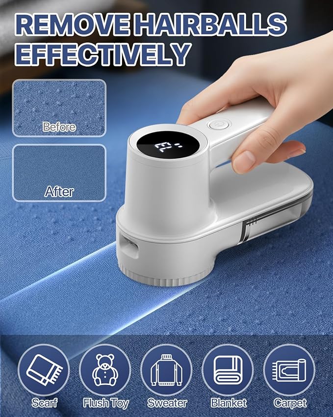 Lint Remover Rechargeable Fabric Shaver : 3-Speeds Sweater Shaver - Image 6