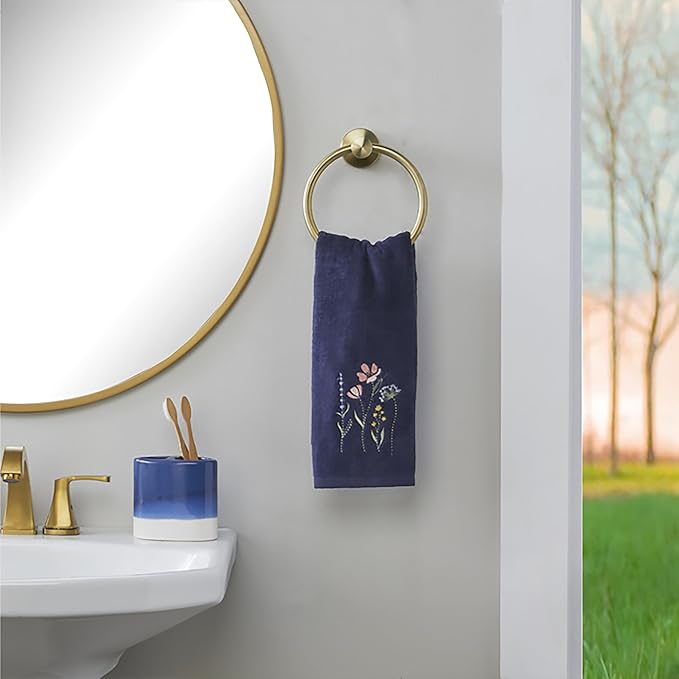 SKL Home Wildflower Field 100% Cotton Embroidered 2pc Hand Towel Set, Decorative - Image 4