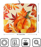 Autumn Pumpkin Maple Leaf Dish Drying Mat - Image 2