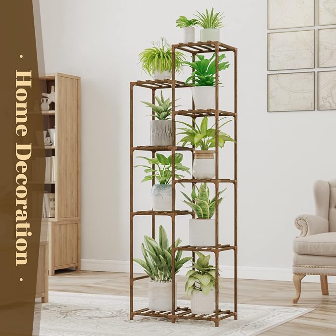 Bamworld 62 " Tall Plant Stand for Indoor Plants Outdoor Corner Plant Shelf Flower Stands for Living Room Balcony and Garden - Image 5