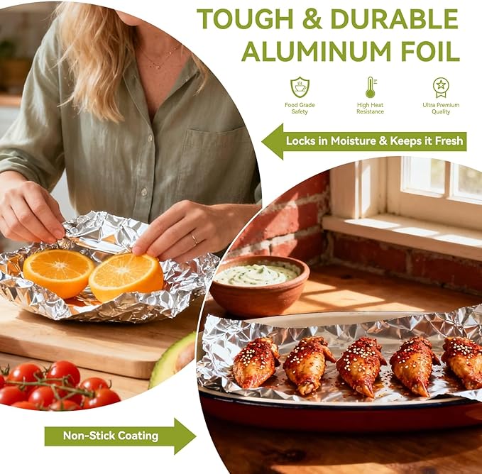 Aluminum Foil Roll, 12in x 350ft Aluminum Foil, Thick Strong Tin Foil - Image 5