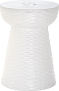 Safavieh Daphne Glazed Ceramic Decorative Garden Stool, White by SAFAVIEH