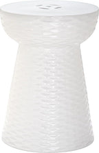 Safavieh Daphne Glazed Ceramic Decorative Garden Stool, White by SAFAVIEH