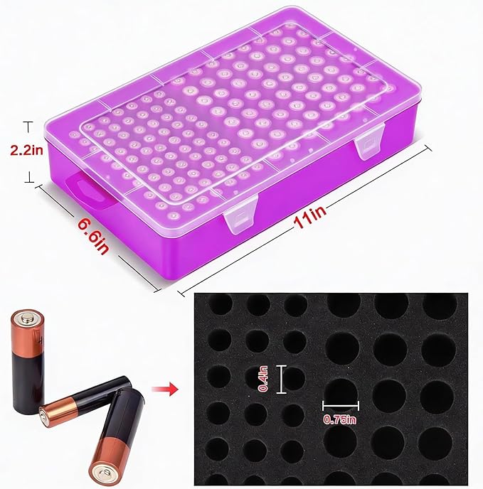 Battery Storage Organizer Case, Battery Vault Box Holder Container - Image 6