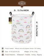 HUNRUNG Laundry Hamper, Large Canvas Fabric Lightweight Storage Basket Toy - Image 2