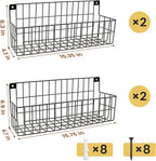 4 Set Extra Large Hanging Wall Wire Baskets, Hanging Wall Mount Storage Baskets - Image 2