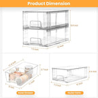 2 Pack Stackable Storage Drawers, Plastic Organizers Bins, Drawers Storage - Image 3