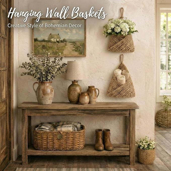 Honeydak Boho Decor Hanging Wall Baskets - Image 6