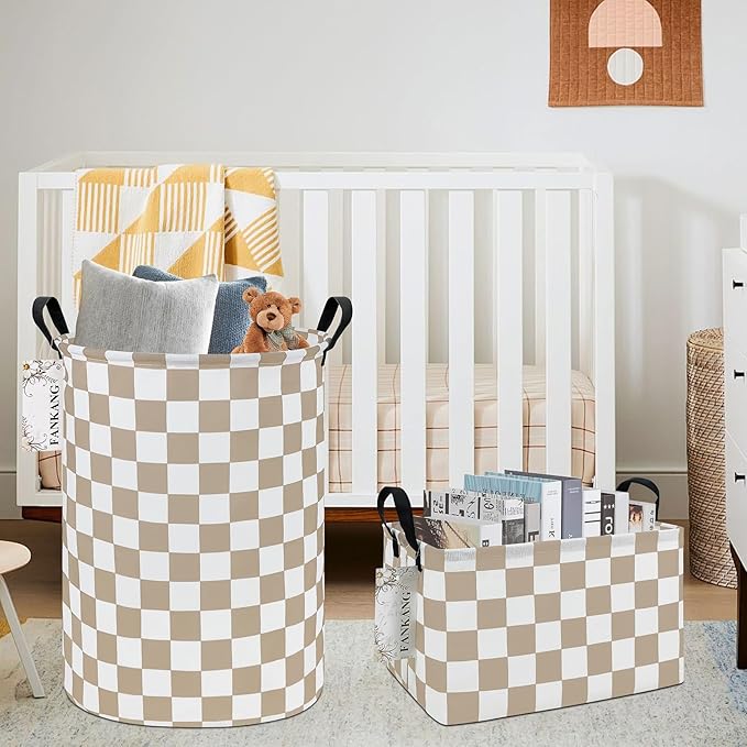 FANKANG Storage Basket, Nursery Hamper Canvas Laundry Basket Foldable - Image 5
