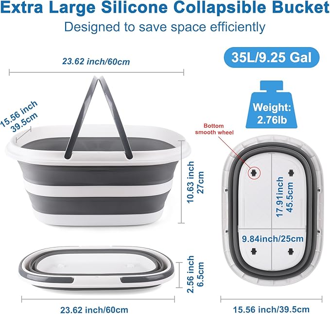 Extra Large Collapsible Bucket 35L Mop Bucket - Image 2