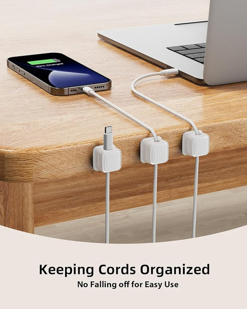 12 Pack Magnetic Cord Organizer Holder, Strong Adhesive Desk Cable Management - Image 2