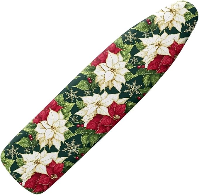 Christmas Floral 54 x 15 Ironing Board Cover Standard Full Size Elastic Edge by Vanideaoty