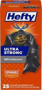 Hefty Ultra Strong Multipurpose Large Trash Bags, 30 Gallon by Hefty