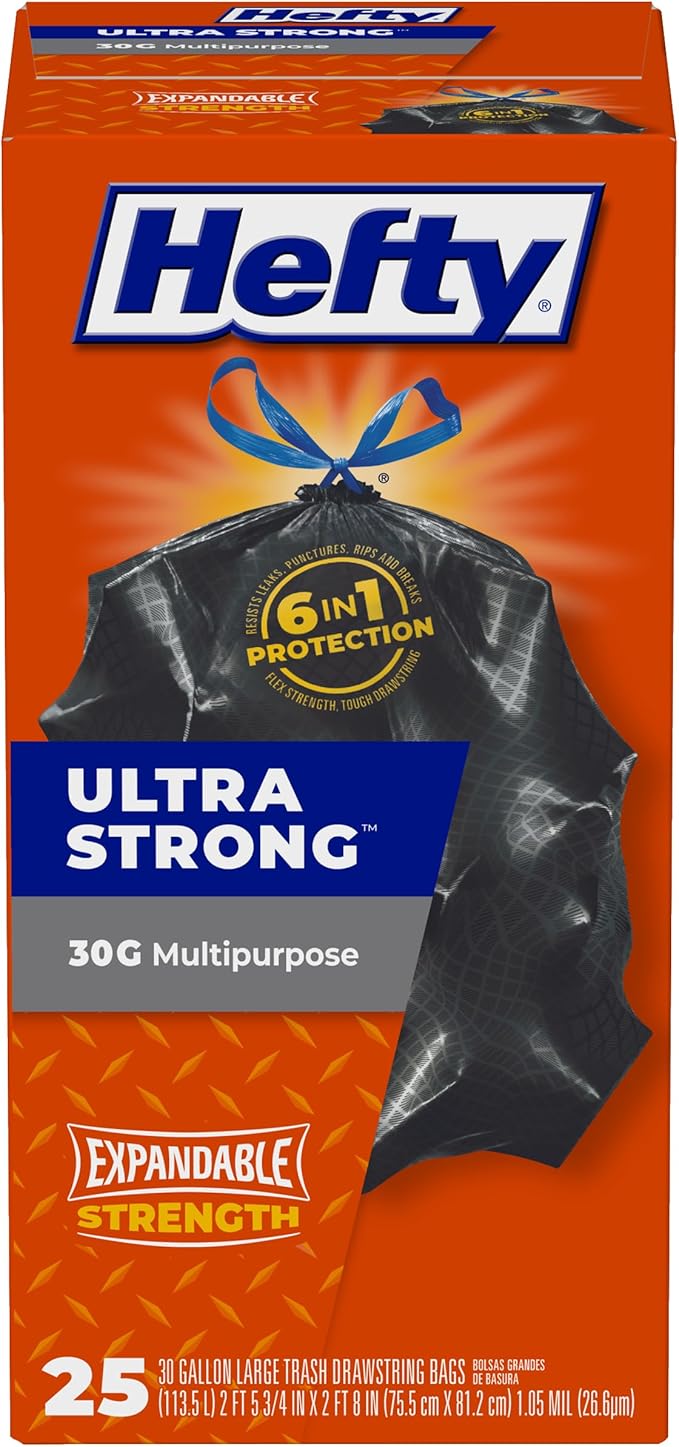 Hefty Ultra Strong Multipurpose Large Trash Bags, 30 Gallon by Hefty