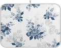 Tarity Watercolor Blue Flower Dish Drying Mat by Unknown