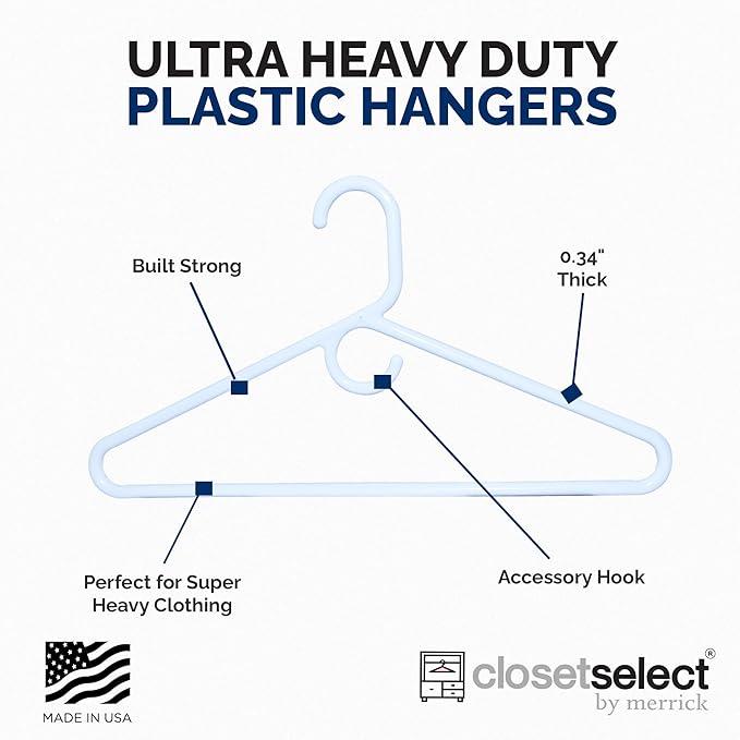 Ultra Heavy Duty Plastic Hangers, Made in USA, 28 Pack - Image 4