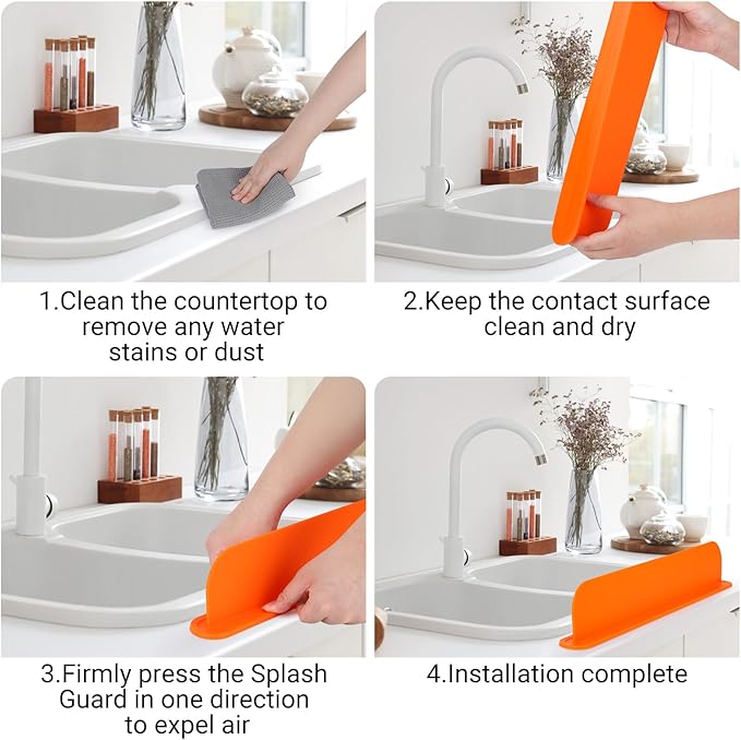 19.29 inch Sink Water Splash Guard, Silicone Sink Splash Guard, Backsplash - Image 6