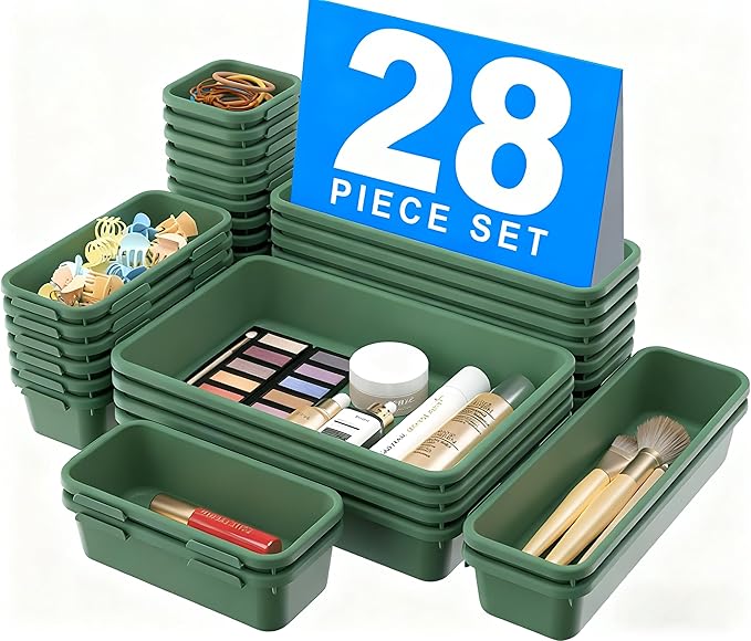 【】 【】 ArmyGreen Drawer Organizer, Makeup organizer by A-LUGEI