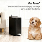 1.6 Gallon Black Bathroom Step Trash Can - Image 7