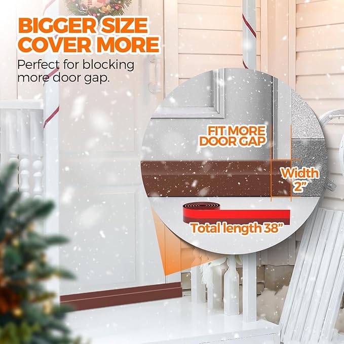 Holikme 2 Door Draft Stopper Sheets, Rolls & Strips Under Door Draft Blocker - Image 3