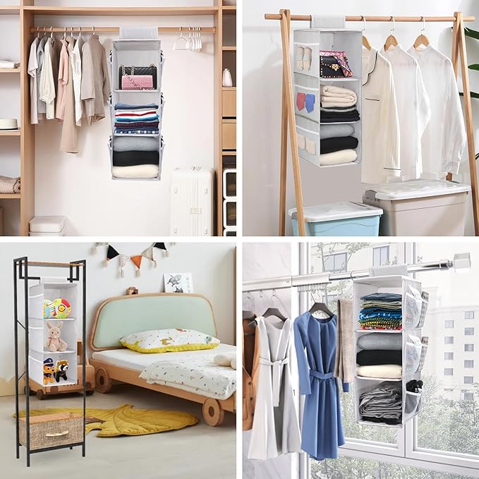 PetsHome 3-Shelf Hanging Closet Organizer, Space Saver, Closet Hanging Storage - Image 7