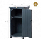 HABAU Outdoor Storage Cabinet for Patio, Garden Potting Bench Table with Shelves & Metal-Tabletop, Wooden Planting Work Station, Weatherproof - Image 3
