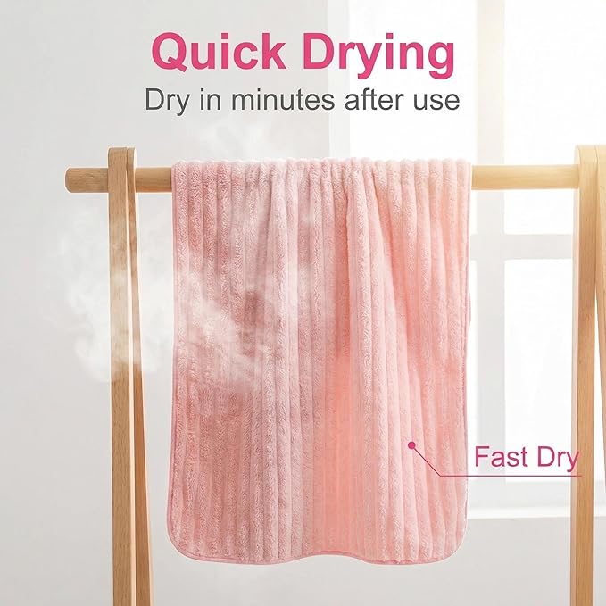 4PCS Pink Microfiber Hand Towels - Image 3