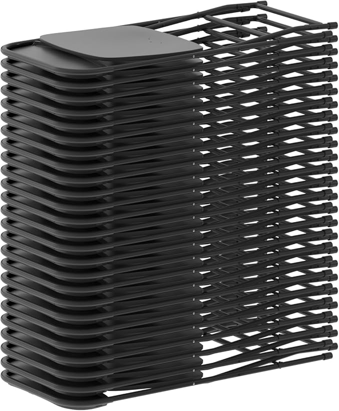 Flash Furniture Hercules Series Plastic Folding Chairs for Parties and Weddings, Stackable Commercial Event Seats with 650-lb. Static Weight Capacity, Set of 6, Black - Image 16