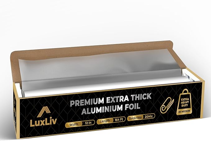 Aluminum Heavy Duty Tin Foil Roll – 12 inch wide x164 ft Length, 161 sq ft – - Image 2