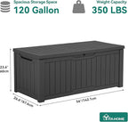 YITAHOME 120 Gallon Outdoor Storage Deck Box, Large Resin Patio Storage for Outdoor Pillows, Garden Tools and Pool Supplies, Waterproof, Lockable, (Dark Grey) - Image 9