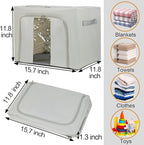 36L Clothes Storage Bins with Metal Frame, Foldable Oxford Fabric Clothes - Image 5