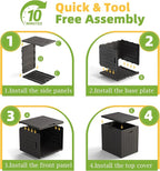 35 Gallon Resin Deck Box with Lockable Latch, Waterproof UV-Resistant Multi-Purpose Outdoor Storage for Patio Cushions, Garden Tools & Package Storage, Black - Image 7