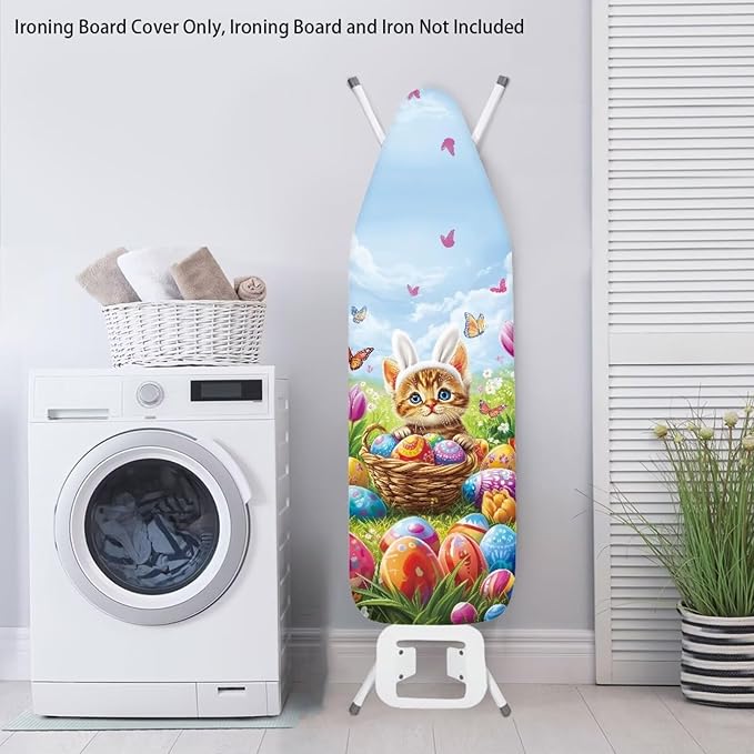 Cat and Easter Egg Ironing Board Pad and Cover Durable Thick Ironing Board - Image 3