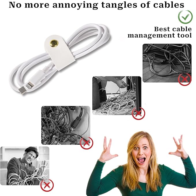 6pcs Leather Cable Organizer - Image 3