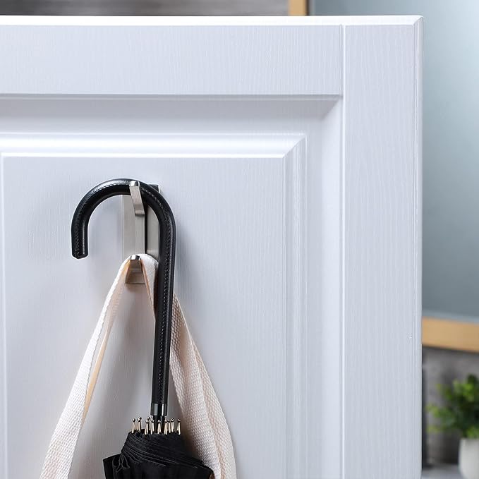 Taozun Upgraded 4-Pack Brushed Stainless Steel Adhesive Hooks - Image 5