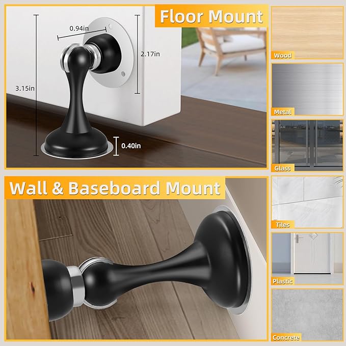 4 Pack Magnetic Door Stop No Drilling Door Stop - Image 4