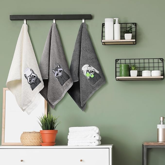 3 Pcs Raccoon Gifts Hand Towels - Image 5