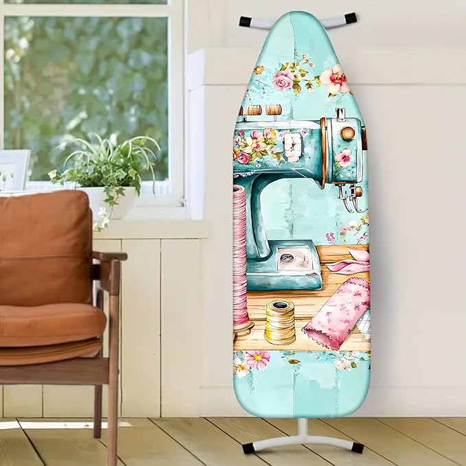 Nuxovilar Floral Sewing Machine Pattern Ironing Board Cover, 15×54 inch - Image 2
