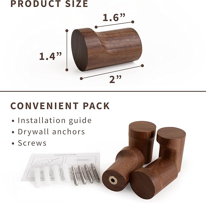 Natural Wooden Wall Mounted Hooks - Image 6