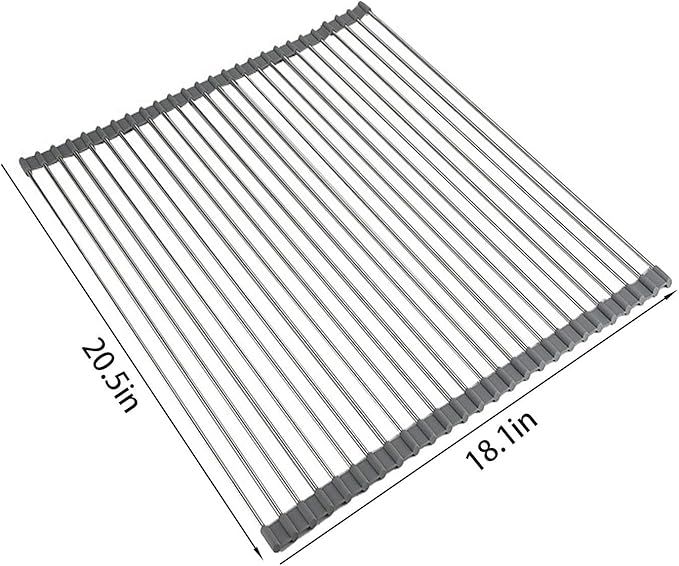Ahyuan Roll up Dish Drying Rack Over The Sink Kitchen Roll up Sink Drying Rack - Image 6