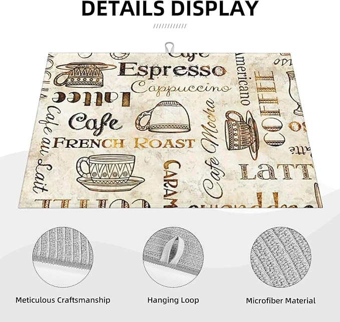 2Pcs Dish Drying Mats Faucet Mats Sets Large Size Coffee Mats Sink Faucet Mat - Image 5