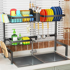 SNSLXH 2-Tier Over The Sink Dish Drying Rack, Kitchen Large Dish Drying Rack - Image 5