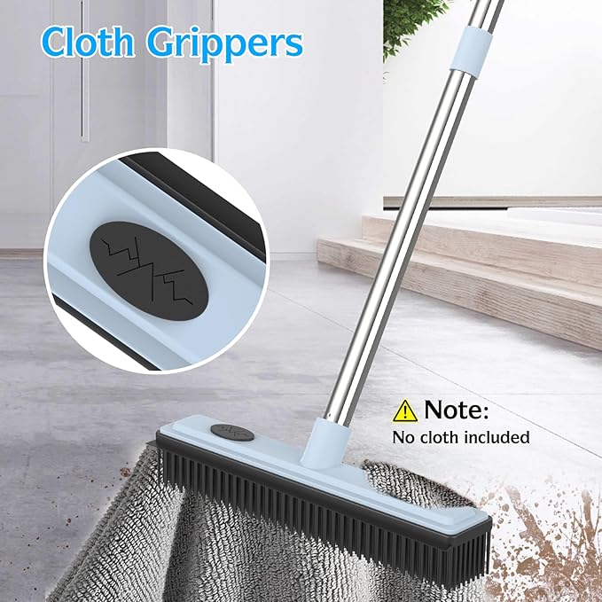 Rubber Broom Carpet Rake for Pet Hair Removal, Dog Hair Broom - Image 6