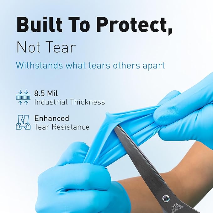 Raxwell Blue Nitrile Disposable Gloves - Image 4