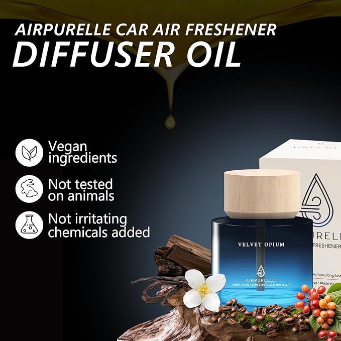 Car Air Freshener 50ML Car Air Fresheners Diffuser, Amber Vanilla Fragrance Oil - Image 4