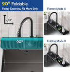 24"Longer Silicone Faucet Mat For Kitchen Sink Splash Guard -7° Slope Snap - Image 5