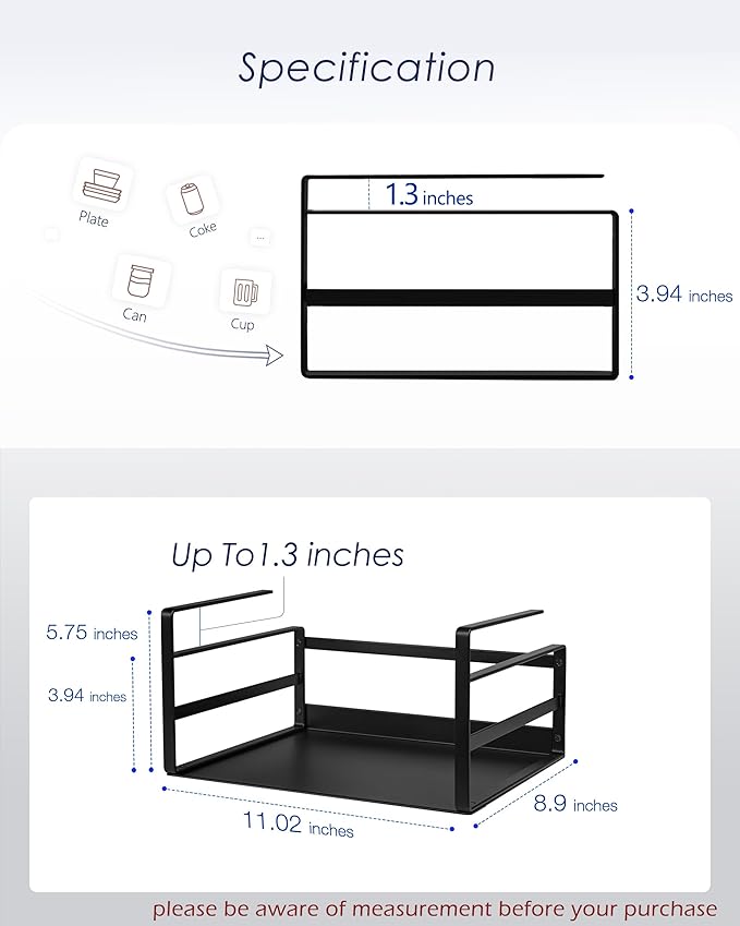 Nxconsu 2Pack Under Shelf Storage Basket Organizer Hanging Holder - Image 2