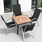 Patio Chairs Set of 4, Easily Set Up Stackable Outdoor Dining Chairs with High Back and Wide Seat, All Weather Breathable Outdoor Chairs Set of 4 with Metal Frame for Backyard Deck Pool, Black - Image 2
