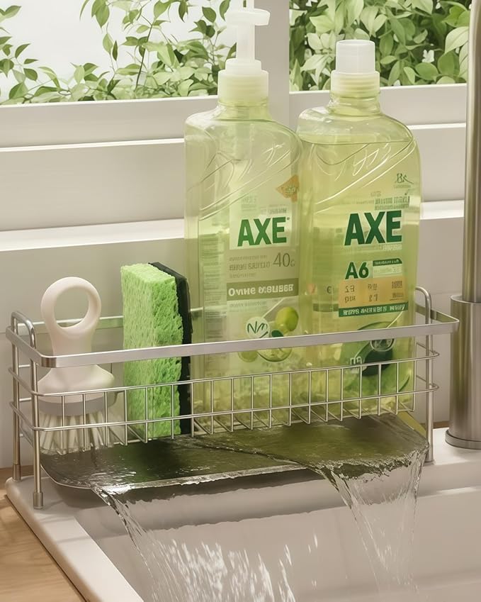 Sponge Holder for Kitchen Sink BANJEKT Sink Caddy Dish Sponge Holder Rustproof by BANJEKT